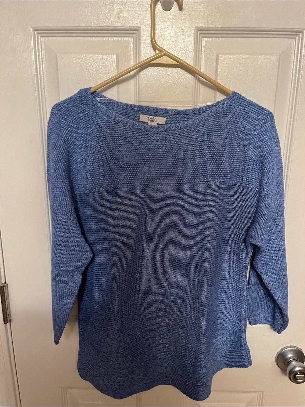 croft & barrow Blue Boatneck Knit Sweater